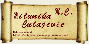 Milunika Čulajević vizit kartica